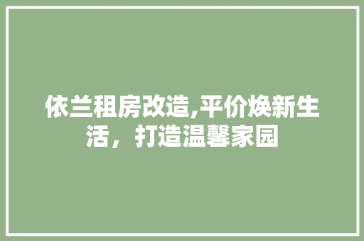 依兰租房改造,平价焕新生活，打造温馨家园