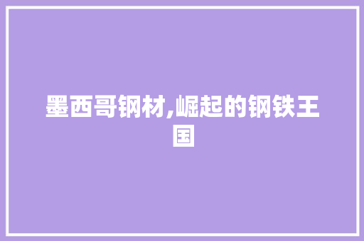墨西哥钢材,崛起的钢铁王国