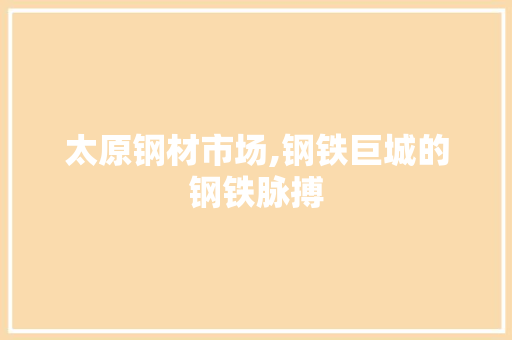 太原钢材市场,钢铁巨城的钢铁脉搏