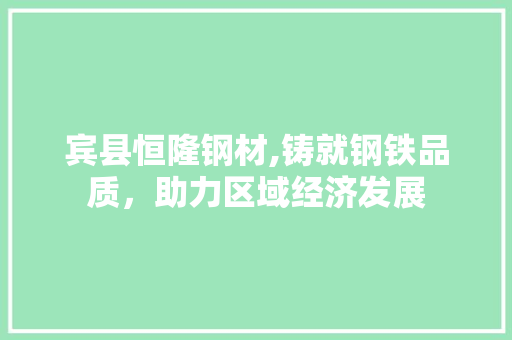 宾县恒隆钢材,铸就钢铁品质，助力区域经济发展