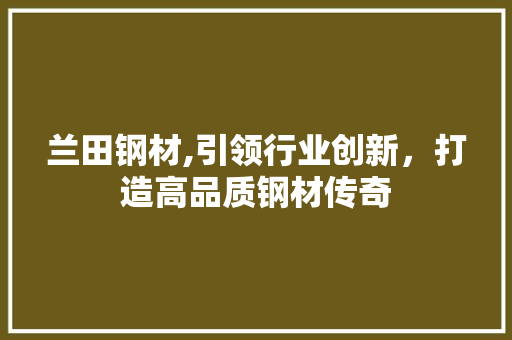 兰田钢材,引领行业创新，打造高品质钢材传奇