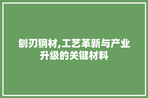 刨刃钢材,工艺革新与产业升级的关键材料