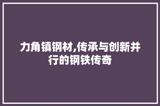力角镇钢材,传承与创新并行的钢铁传奇