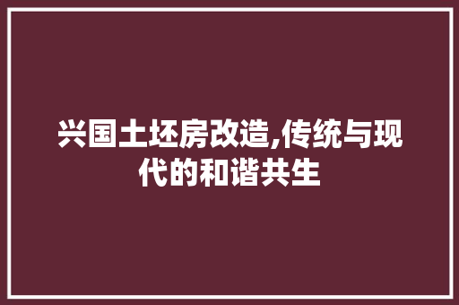 兴国土坯房改造,传统与现代的和谐共生