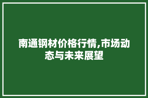 南通钢材价格行情,市场动态与未来展望