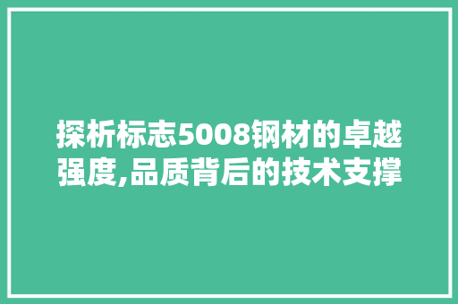 探析标志5008钢材的卓越强度,品质背后的技术支撑
