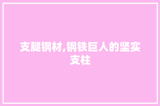 支腿钢材,钢铁巨人的坚实支柱