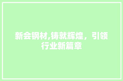新会钢材,铸就辉煌，引领行业新篇章