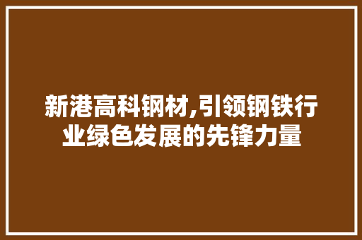 新港高科钢材,引领钢铁行业绿色发展的先锋力量