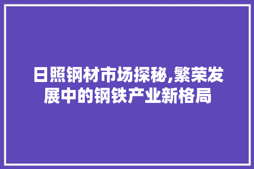 日照钢材市场探秘,繁荣发展中的钢铁产业新格局