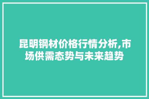 昆明钢材价格行情分析,市场供需态势与未来趋势