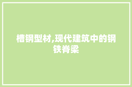 槽钢型材,现代建筑中的钢铁脊梁