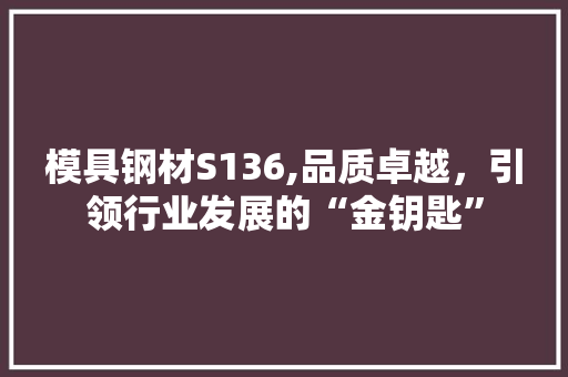 模具钢材S136,品质卓越，引领行业发展的“金钥匙”