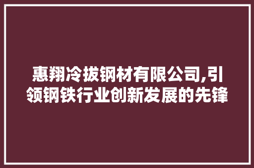 惠翔冷拔钢材有限公司,引领钢铁行业创新发展的先锋力量
