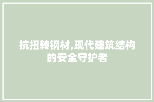 抗扭转钢材,现代建筑结构的安全守护者