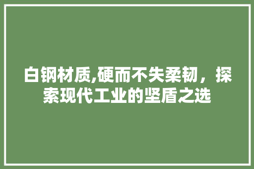 白钢材质,硬而不失柔韧，探索现代工业的坚盾之选