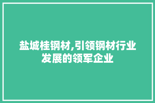 盐城桂钢材,引领钢材行业发展的领军企业