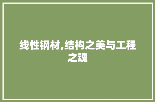 线性钢材,结构之美与工程之魂