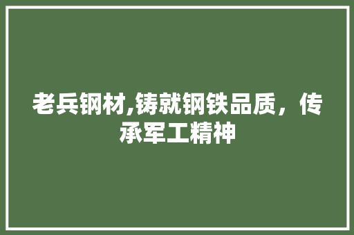 老兵钢材,铸就钢铁品质，传承军工精神