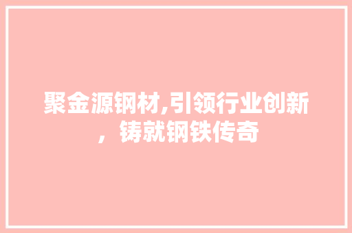 聚金源钢材,引领行业创新，铸就钢铁传奇
