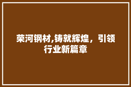 荣河钢材,铸就辉煌，引领行业新篇章