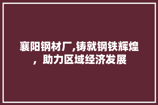 襄阳钢材厂,铸就钢铁辉煌，助力区域经济发展