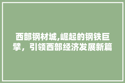 西部钢材城,崛起的钢铁巨擘，引领西部经济发展新篇章
