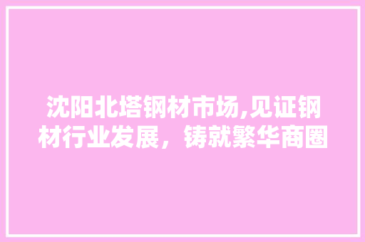 沈阳北塔钢材市场,见证钢材行业发展，铸就繁华商圈传奇