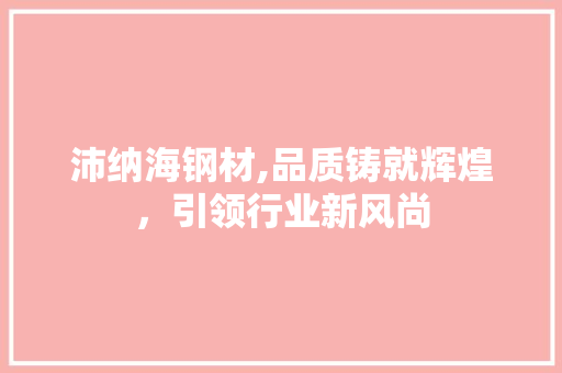 沛纳海钢材,品质铸就辉煌，引领行业新风尚