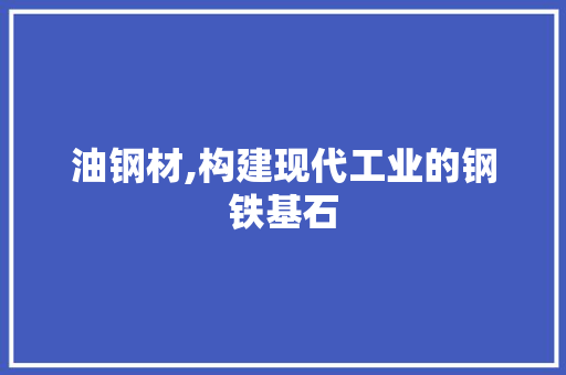 油钢材,构建现代工业的钢铁基石