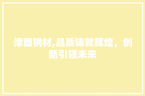 津酉钢材,品质铸就辉煌，创新引领未来