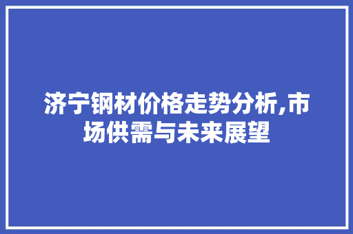 济宁钢材价格走势分析,市场供需与未来展望