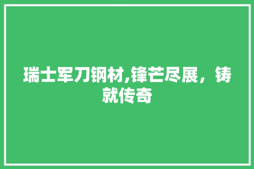 瑞士军刀钢材,锋芒尽展，铸就传奇