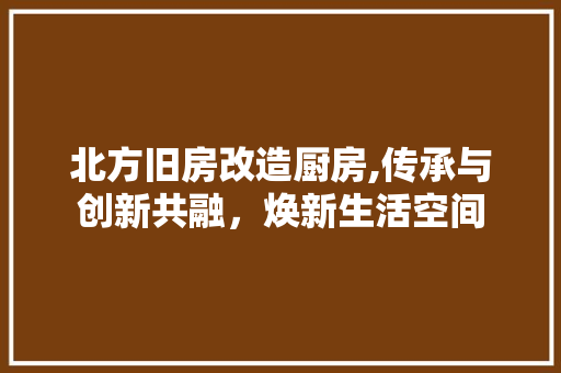 北方旧房改造厨房,传承与创新共融，焕新生活空间