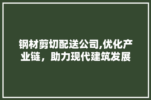 钢材剪切配送公司,优化产业链，助力现代建筑发展