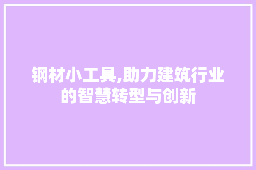 钢材小工具,助力建筑行业的智慧转型与创新