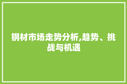 钢材市场走势分析,趋势、挑战与机遇