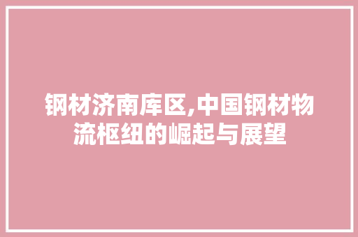 钢材济南库区,中国钢材物流枢纽的崛起与展望