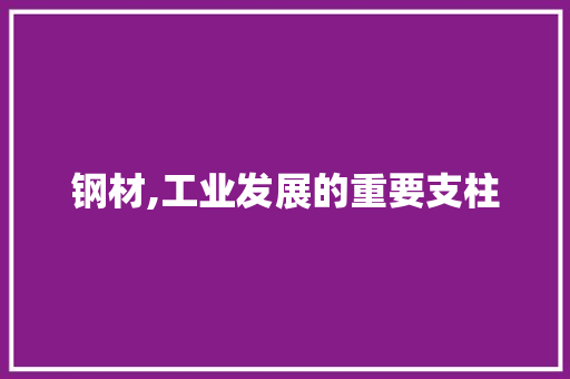 钢材,工业发展的重要支柱