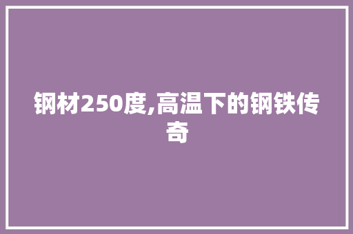 钢材250度,高温下的钢铁传奇