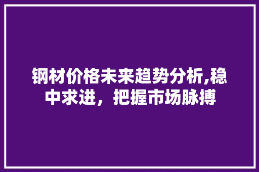 钢材价格未来趋势分析,稳中求进，把握市场脉搏