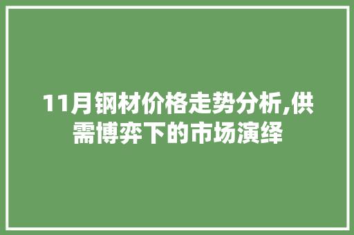 11月钢材价格走势分析,供需博弈下的市场演绎