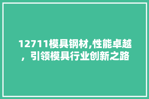 12711模具钢材,性能卓越，引领模具行业创新之路