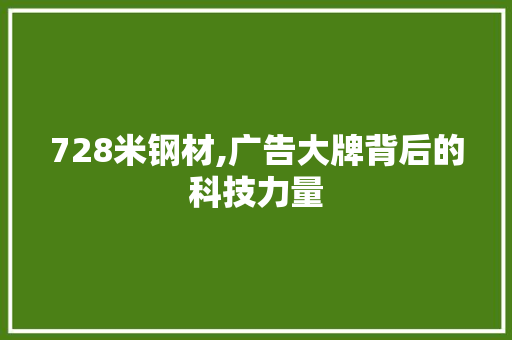 728米钢材,广告大牌背后的科技力量