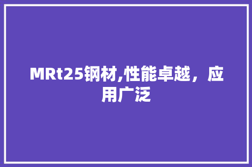 MRt25钢材,性能卓越，应用广泛