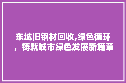 东城旧钢材回收,绿色循环，铸就城市绿色发展新篇章