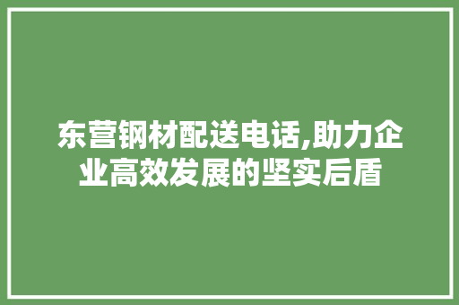 东营钢材配送电话,助力企业高效发展的坚实后盾