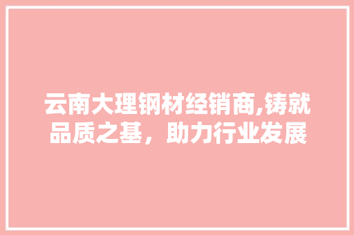 云南大理钢材经销商,铸就品质之基，助力行业发展
