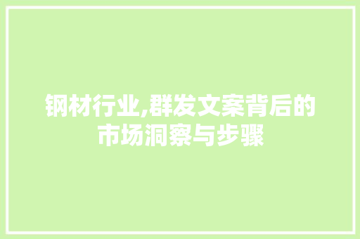 钢材行业,群发文案背后的市场洞察与步骤