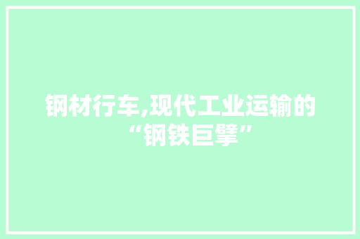 钢材行车,现代工业运输的“钢铁巨擘”
